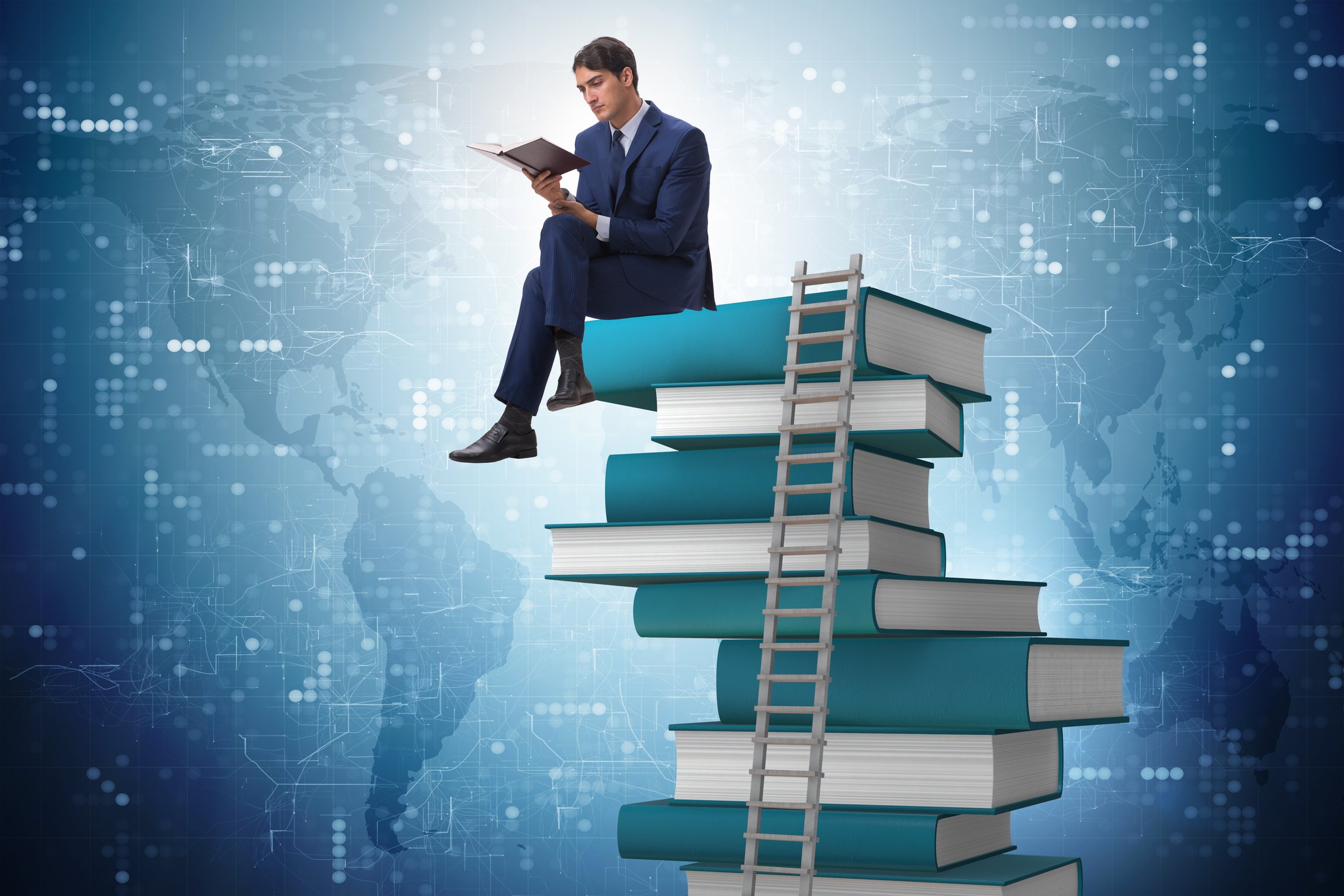 Businessman in Education and Learning Concept